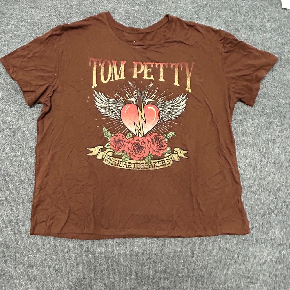 Hybrid Apparel T-Shirt Womens Size XXXL Brown Tom Petty Heartbreakers Live 1986